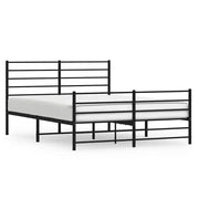 Letto matrimoniale | Letto per adulti | Giroletto con Testiera e Pediera Metallo Nero 120x200 cm