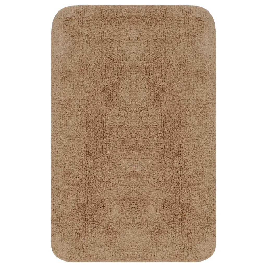 Set Tappetini per Bagno 3 pz in Tessuto Beige CFW1337543