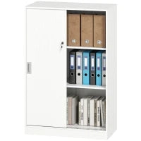 Armadietto da Ufficio a 3 Ripiani con 2 Chiavi di Sicurezza, in Truciolato, 80x40x120 cm, Bianco