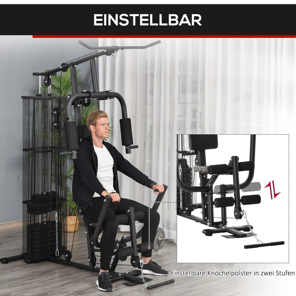 Stazione Fitness Multifunzione con Pesi ¨C Zephmum ¨C Nero 45 kg