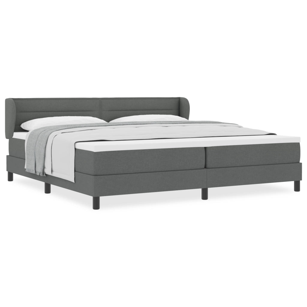 Letto a molle con materasso  grigio scuro 200x200 cm in tessuto