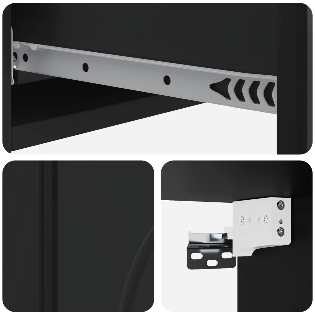 Tavolino da Parete Laterale Nero 87,5 x 34,5 x 17 cm 898156
