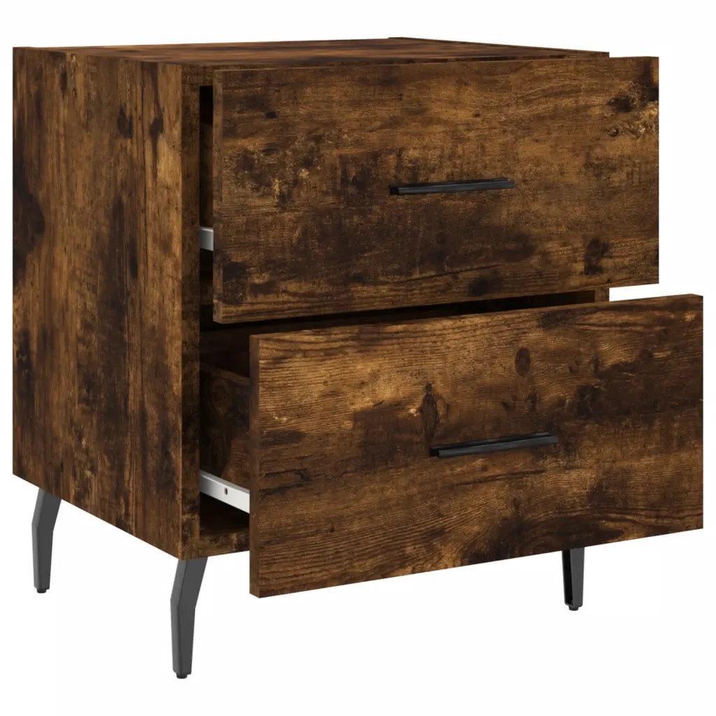 Comodino-Tavolino da notte Rovere Fumo 40x35x47,5 cm in Legno Multistrato 156851