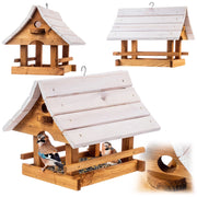 KADAX Grande mangiatoia per uccelli in legno da appendere, decorazione da giardino.