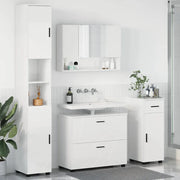 Set di mobili per il bagno con cassetto 4 pcs Bianco Lucido 3393057