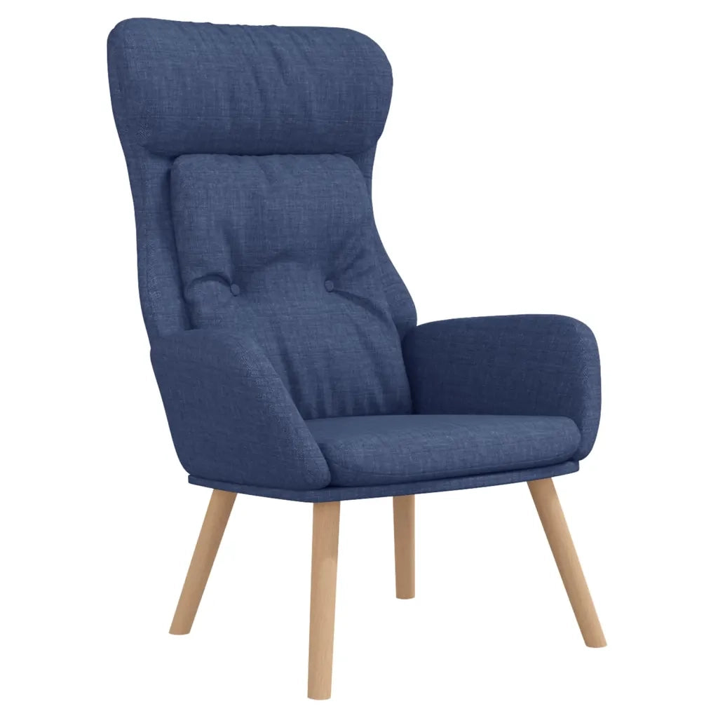 Poltrona | Sedia Relax Rilassante Blu in Tessuto