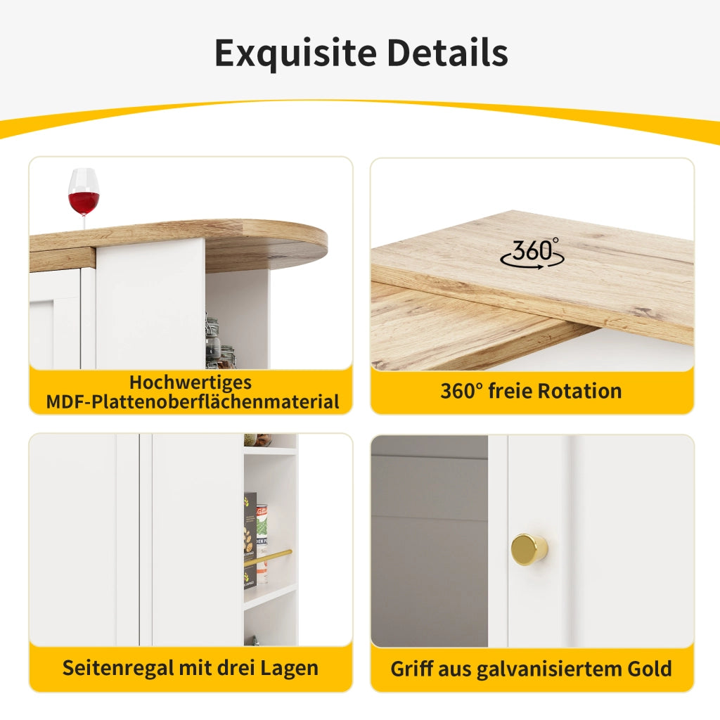 ARMADIO MODULARE Girevole 105x39x102 cm MDF Bianco con 4 cassetti