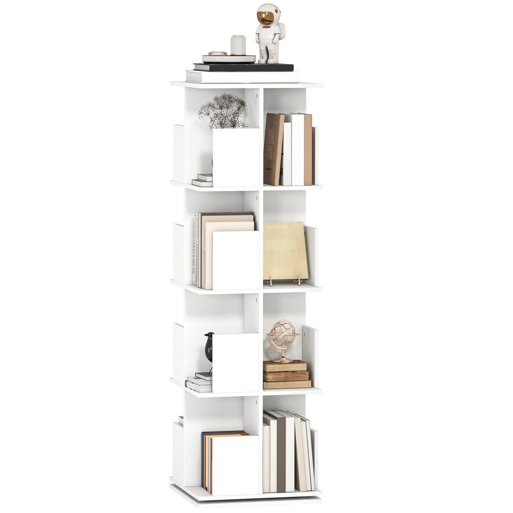 Libreria rotante a 4 livelli con scomparti ¨C zephmum ¨C bianco 39x39x128 cm