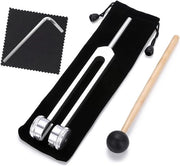 Vibrostrumento - Vibrostrumento 128 Hz - vibrostrumento in lega di alluminio con martelletto in silicone e borsa terapia del rumore del martello - set di strumenti per meditazione e terapia