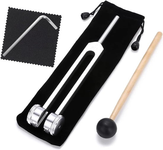 Vibrostrumento - Vibrostrumento 128 Hz - vibrostrumento in lega di alluminio con martelletto in silicone e borsa terapia del rumore del martello - set di strumenti per meditazione e terapia