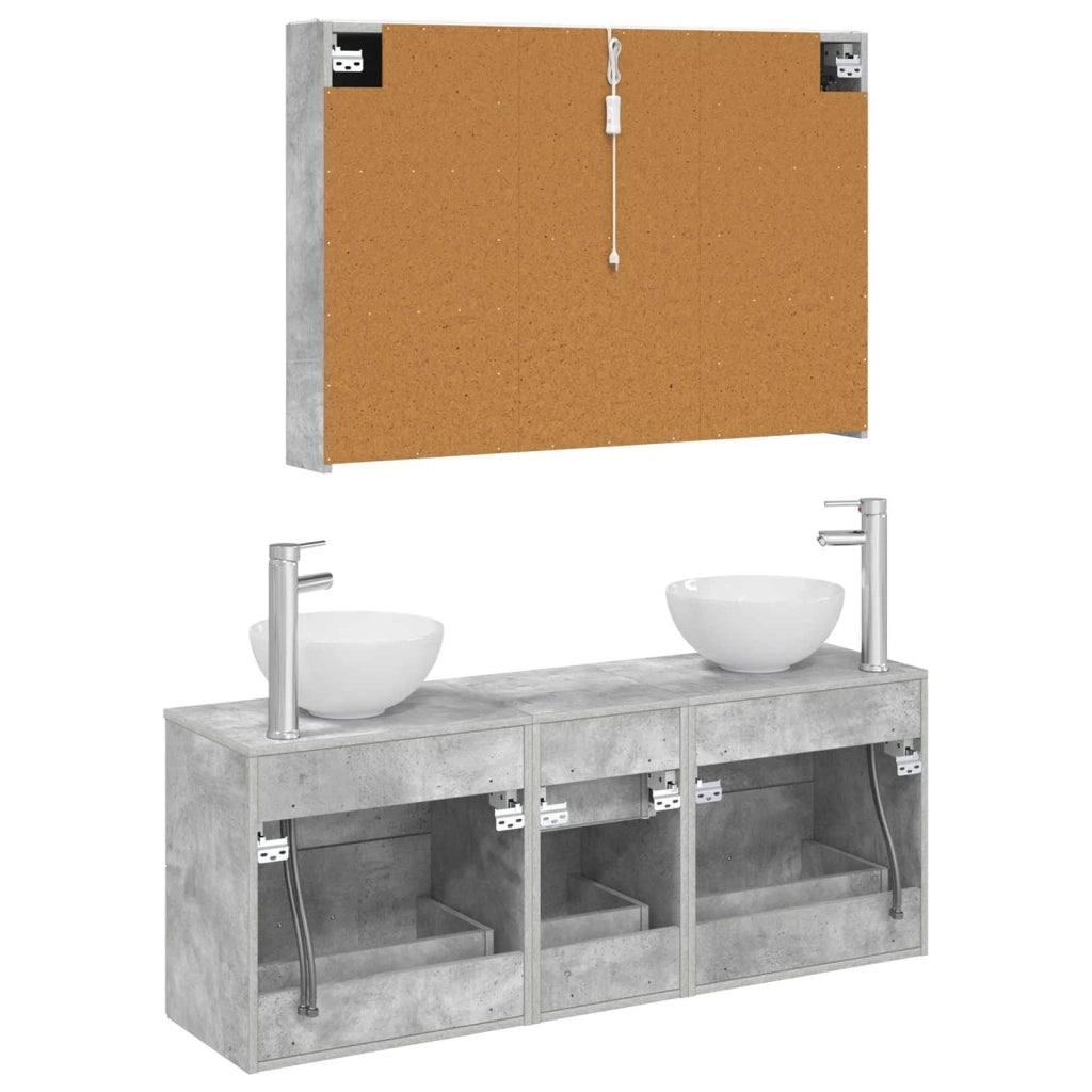 Set di mobili per il bagno 4 pcs Grigio Cemento 3406706