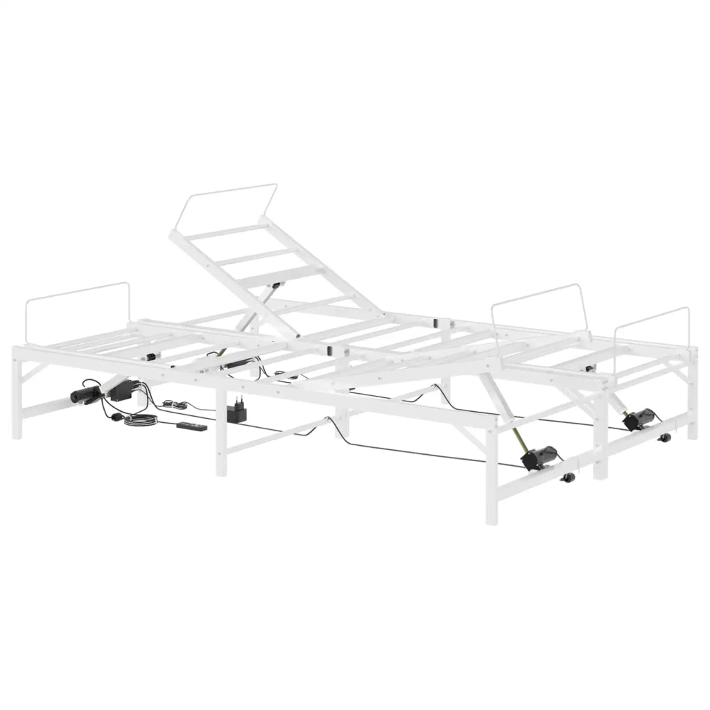 Telaio Letto Elettrico Regolabile Bianco 137 x 190 cm Acciaio 3438630