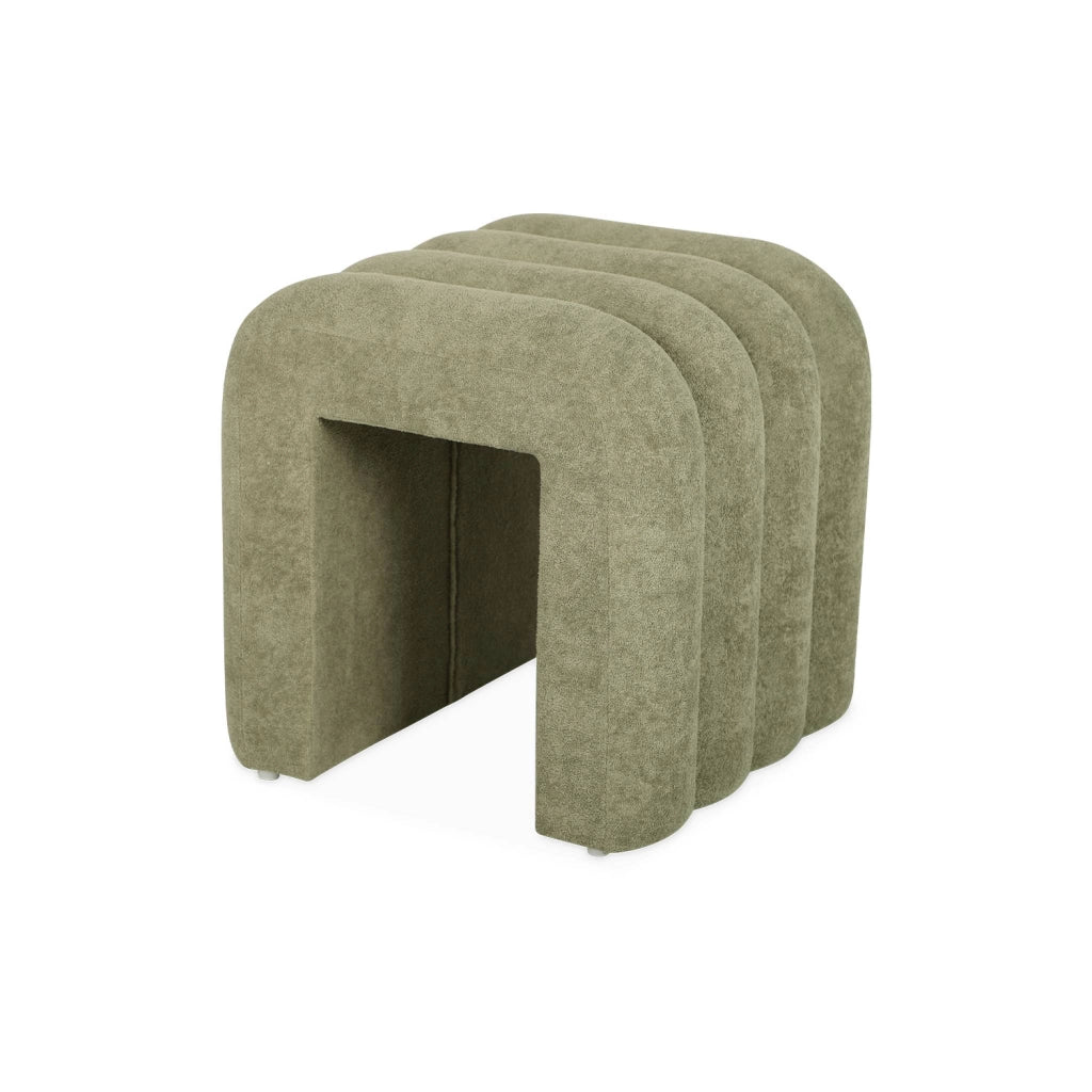 Set 2 pouf contemporanei in tessuto, verde