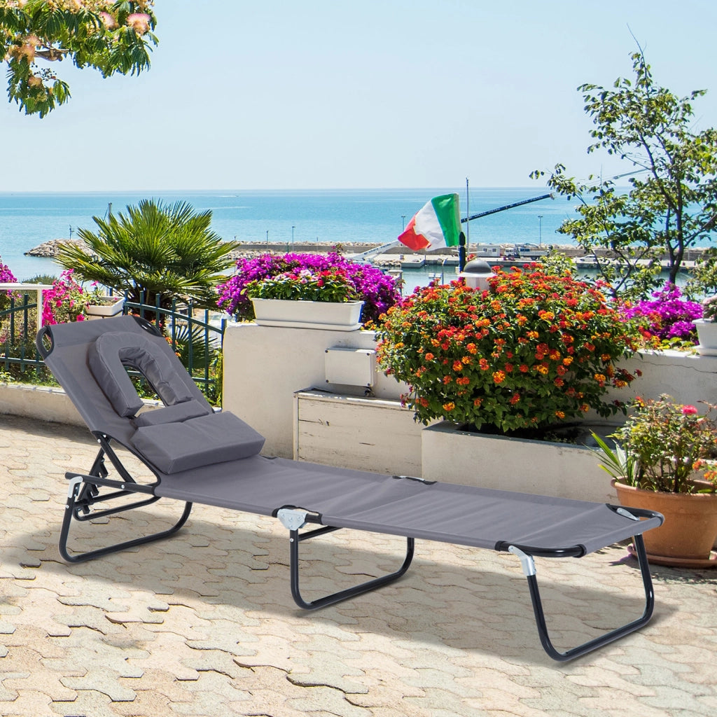 Lettino da Giardino ¨C zephmum ¨C Grigio 75x200 cm