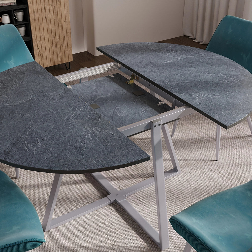 Tavolo da pranzo allungabile Loyd Antracite/Grigio 120 x 120 cm Estensibile Vicco