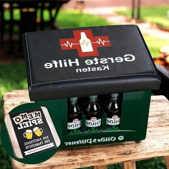 Tavolo da giardino con dispositivo per contenitore di birra e accessori - 44 x 34 cm, regalo per il Giorno del Padre