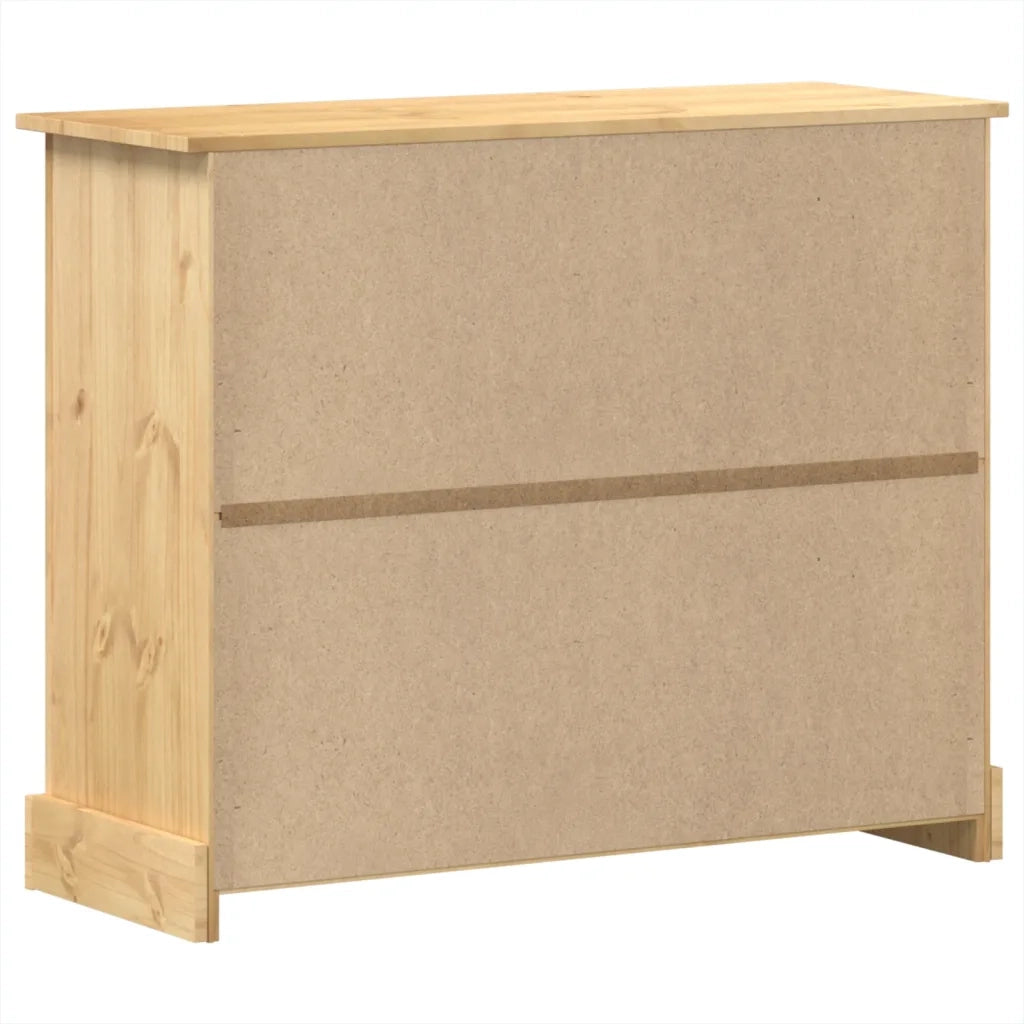 Cassettiera Corona 110x43x91 cm in Legno Massello di Pino 4005676