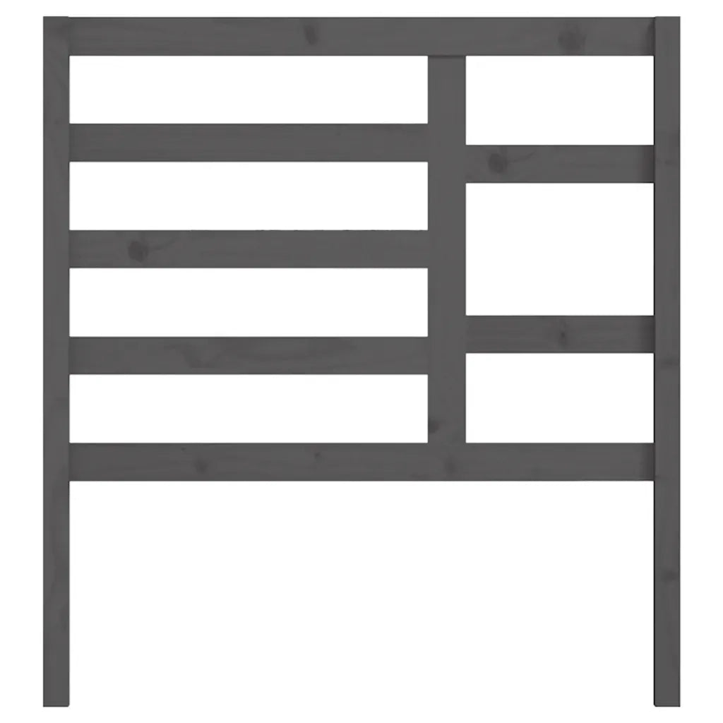 Testiera per Letto Grigia 81x4x104 cm in Legno Massello di Pino 818117