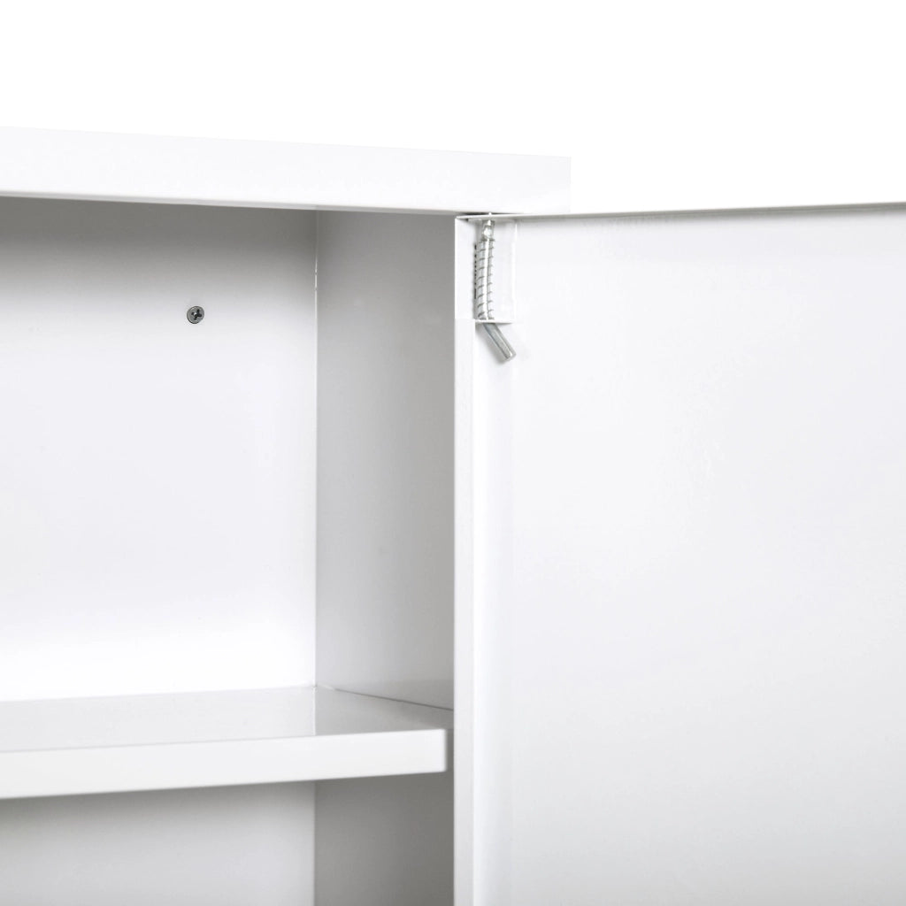 Armadietto Medicinali da Parete 40x18x60 cm 2 Chiavi in Acciaio Bianco