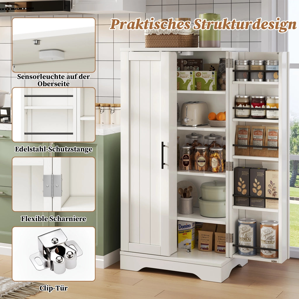 ARMADIO ALTO 120x60x40 cm in MDF bianco con luce LED sensore