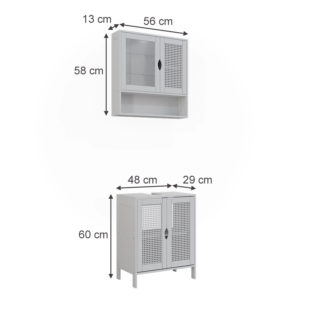 Vicco Set di mobili da bagno Bianco 2 parti