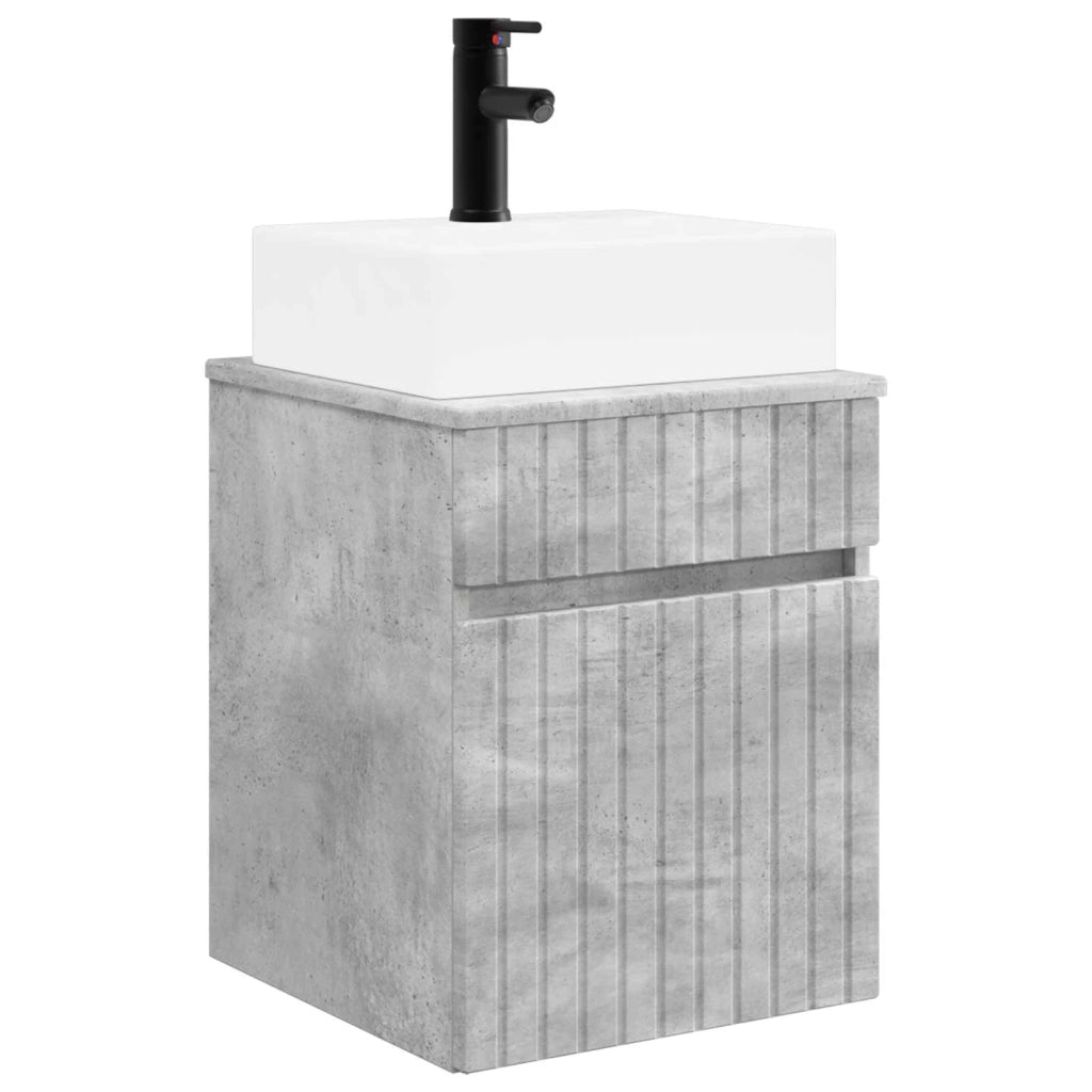 Mobile Lavabo da Parete Grigio Cemento 39 x 41 x 62,5 cm 890575