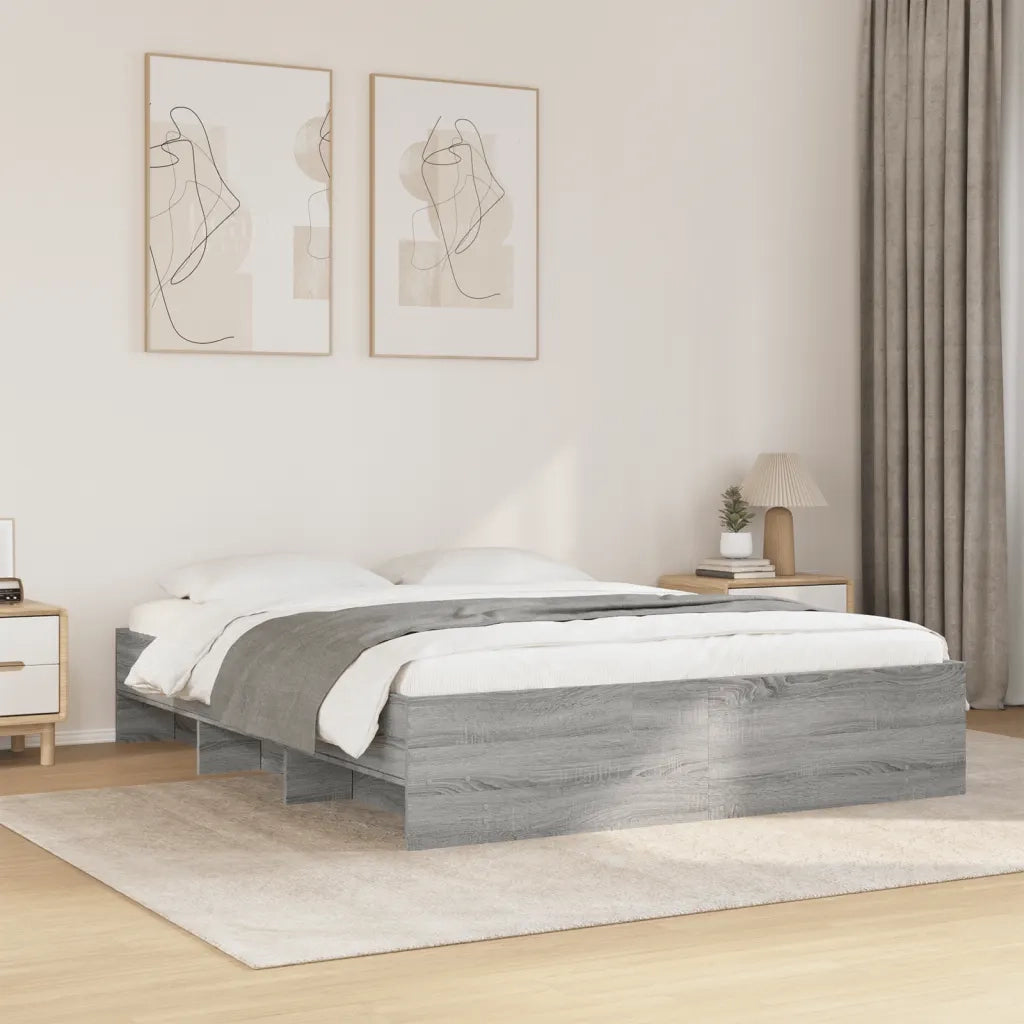 Giroletto senza Materasso Grigio Sonoma 160x200 cm Truciolato 3295644