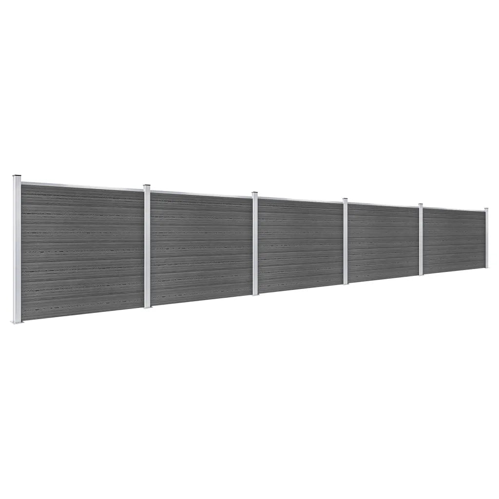 Set Pannelli di Recinzione in WPC 872x146 cm Nero 3070462
