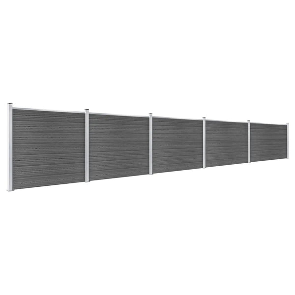 Set Pannelli di Recinzione in WPC 872x146 cm Nero 3070462