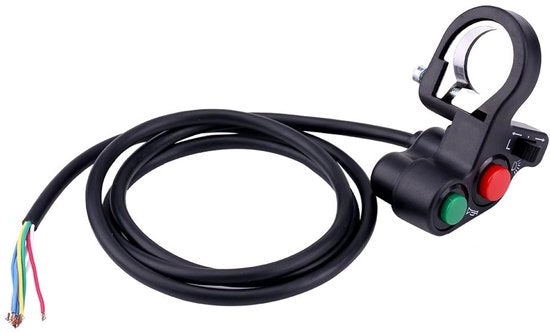 Comando sterraggio per motocicletta - 22mm - con luci di posizione e di arresto - Nero - Facile da utilizzare - Adatto per motocicli, scooter e ATV