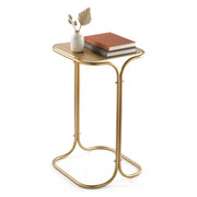 Perrero, Tavolino da Salotto Forma Quadrato, 30x30x52h cm oro