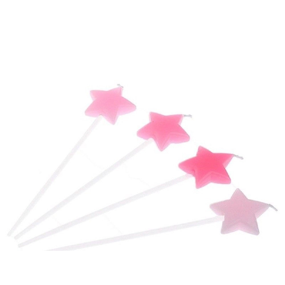 Trade Shop - Candeline Torte Torta Decorazione Stelline Candeline Compleanno Party 4pz -