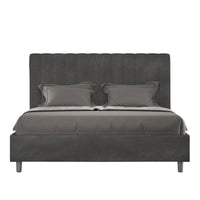 Letto Matrimoniale Francese 140x200 cm con Rete Agueda Grigio