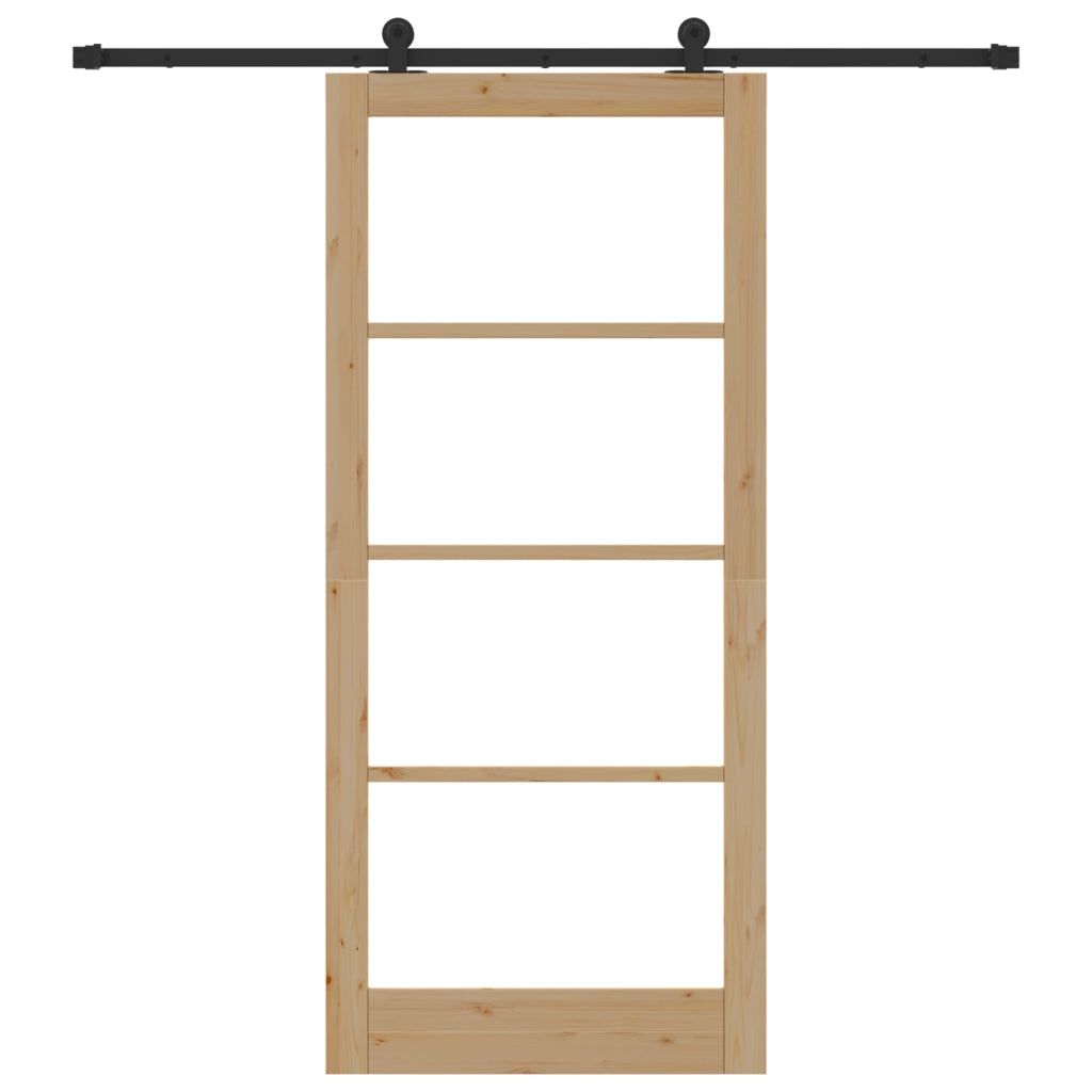Porta scorrevole  con set di hardware 'ORKDAL'in legno massello e vetro