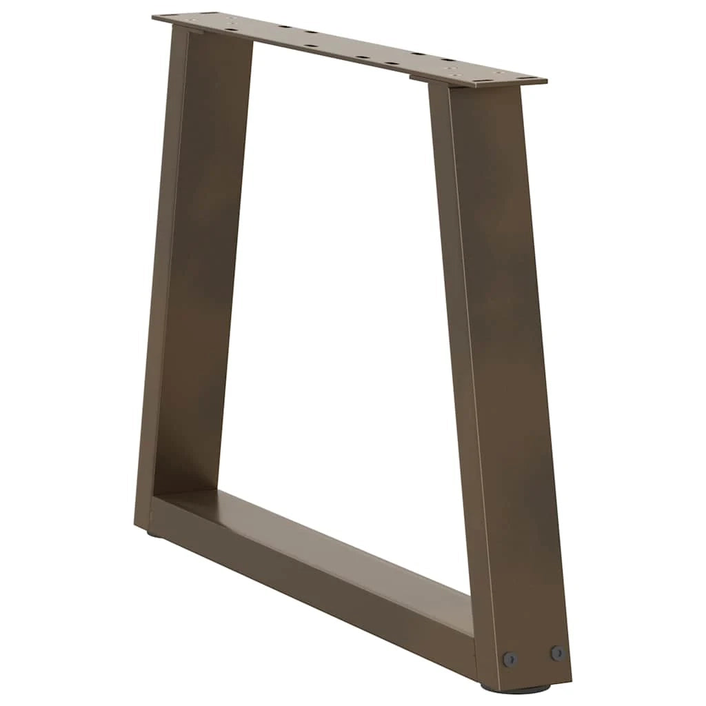 Set di 2 gambe per tavolino a V 50 x 43 cm con piedini regolabili design moderno in acciaio naturale 02_0056846