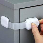 Set di 2 serrature di sicurezza per bambini con cinture - per armadi e cassetti, wc, frigorifero e altro