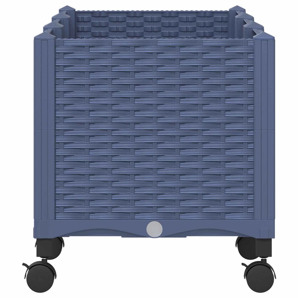 Vaso da Giardino con Ruote Blu Grigio 120 x 40 x 48 cm PP 3423048