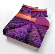 Copripiumino Singolo con Federe Stampato in Microfibra Lavender