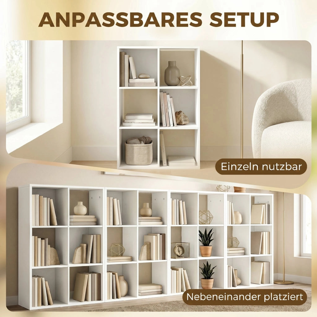 Libreria a 3 Ripiani Stile Moderno con Stabilizzatori ¨C Zephmum ¨C Bianco 60x24x80