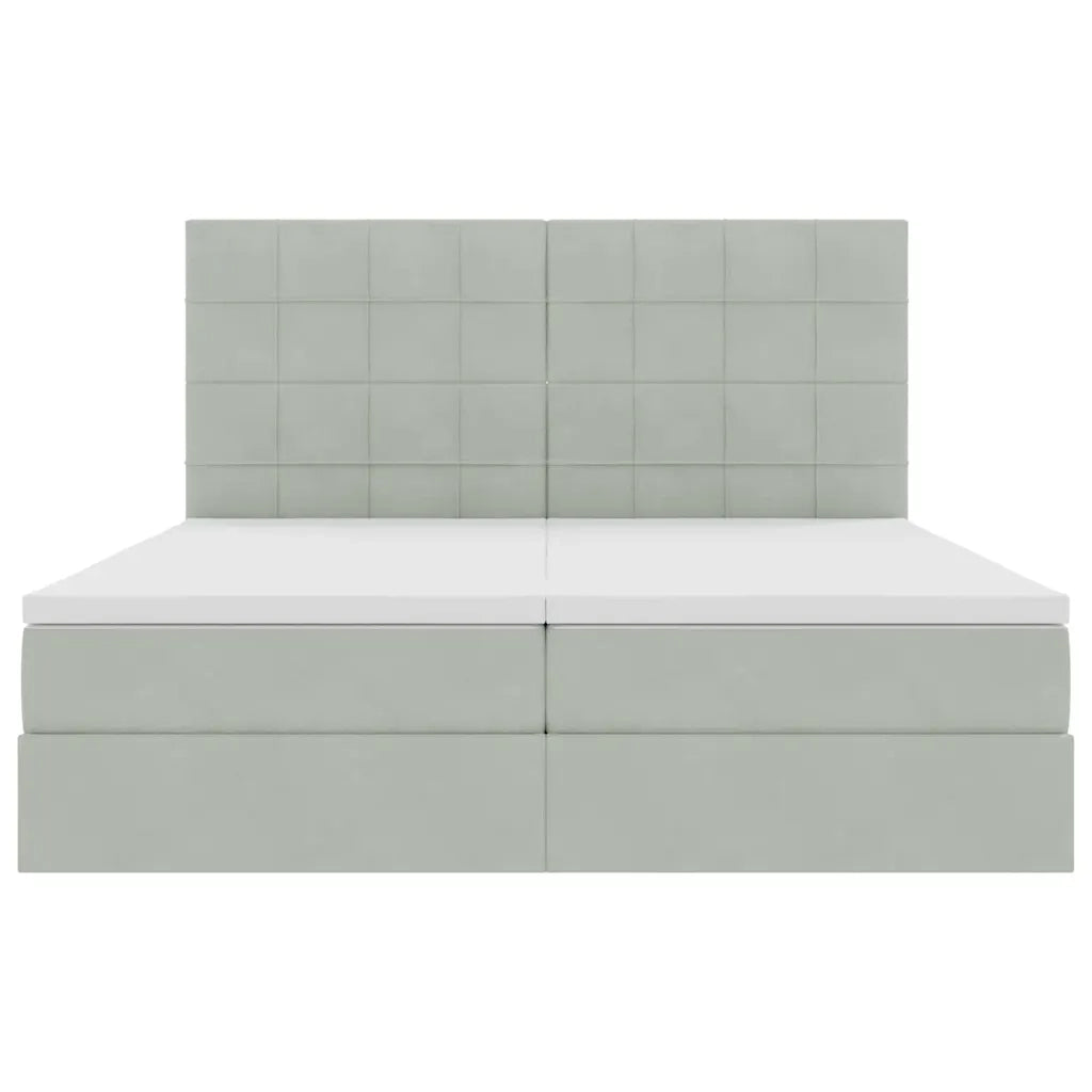 Letto con Contenitore Grigio chiaro 200 x 200 cm Velluto 3372251
