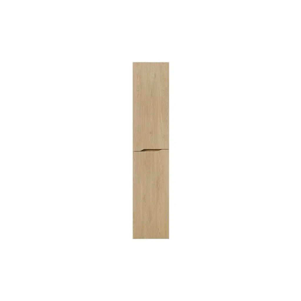 Colonna da bagno NATURA – 2 porte – Rovere chiaro – L35 × P33 × H170 cm – Da appendere