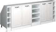 Set di mobili sottotetto Rion, Bianco casa di campagna, 210 cm Set di 5 carcasse armadio profondità 60 cm, adatto per il salvaspazio sotto tetti spioventi