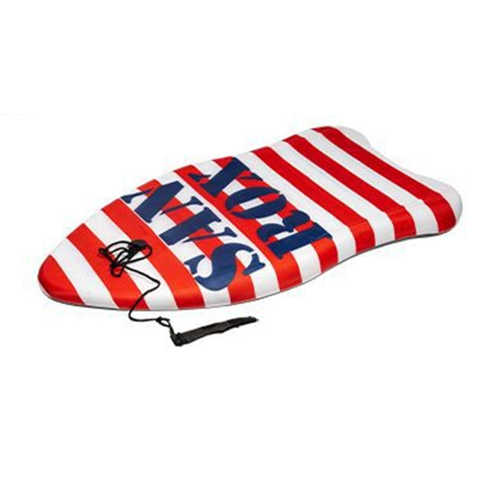 Trade Shop - Tavoletta Mare Eps 84cm Bodyboard Surf Stripe Righe Con Scritta Con Corda Caviglia 3501025 -