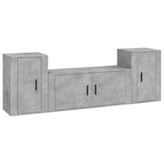 Set di Mobili Porta TV 3 pz | Armadietto TV | Mobile Porta TV Grigio Cemento in Legno Multistrato