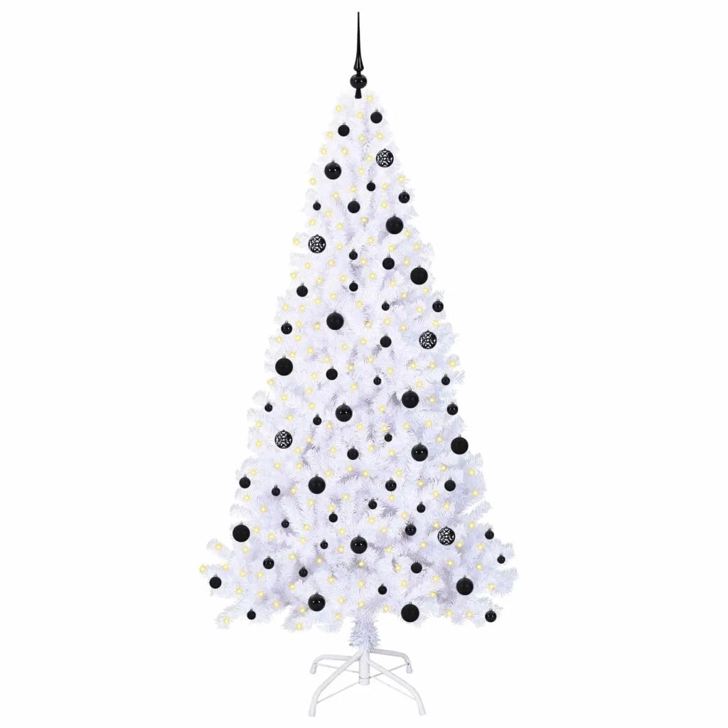 Albero di Natale | Decorazioni natalizie artificiale Bianco 210 cm PVC e Acciaio