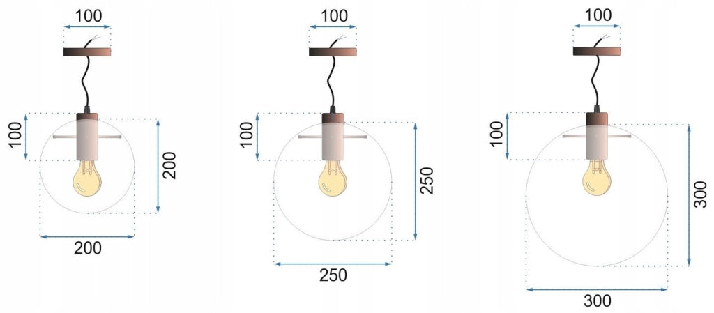Lampada Da Soffitto Pensile Di Vetro Lassi 20+25+30 Cmd