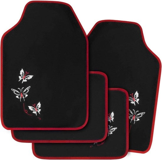 Kit di copertura per autovetture - Tappeto antiscivolo per auto - Disegno a maglia a forma di farfalla - Impermeabile - 43 cm x 66 cm e 41 cm x 30 cm