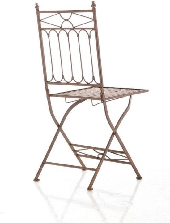 Sedia Pieghevole con Sedile Metallico - Altezza 48cm - Sedia Pieghevole - Sedia da Caffè - Pieghevole - Sedia da Campeggio - Sedia da Giardino