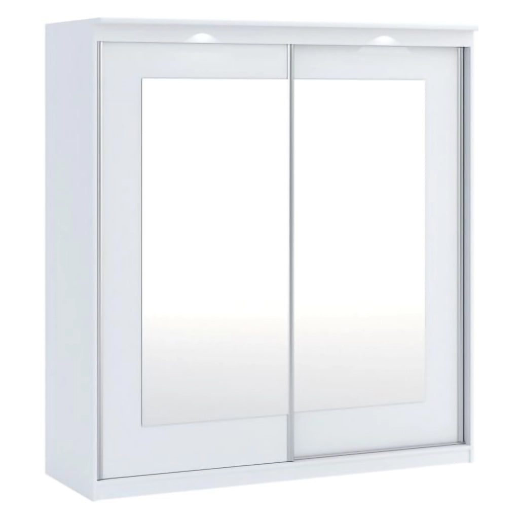 Armadio Camera da Letto Lesale, Guardaroba 2 Ante 5 Ripiani, 180x195h cm Bianco