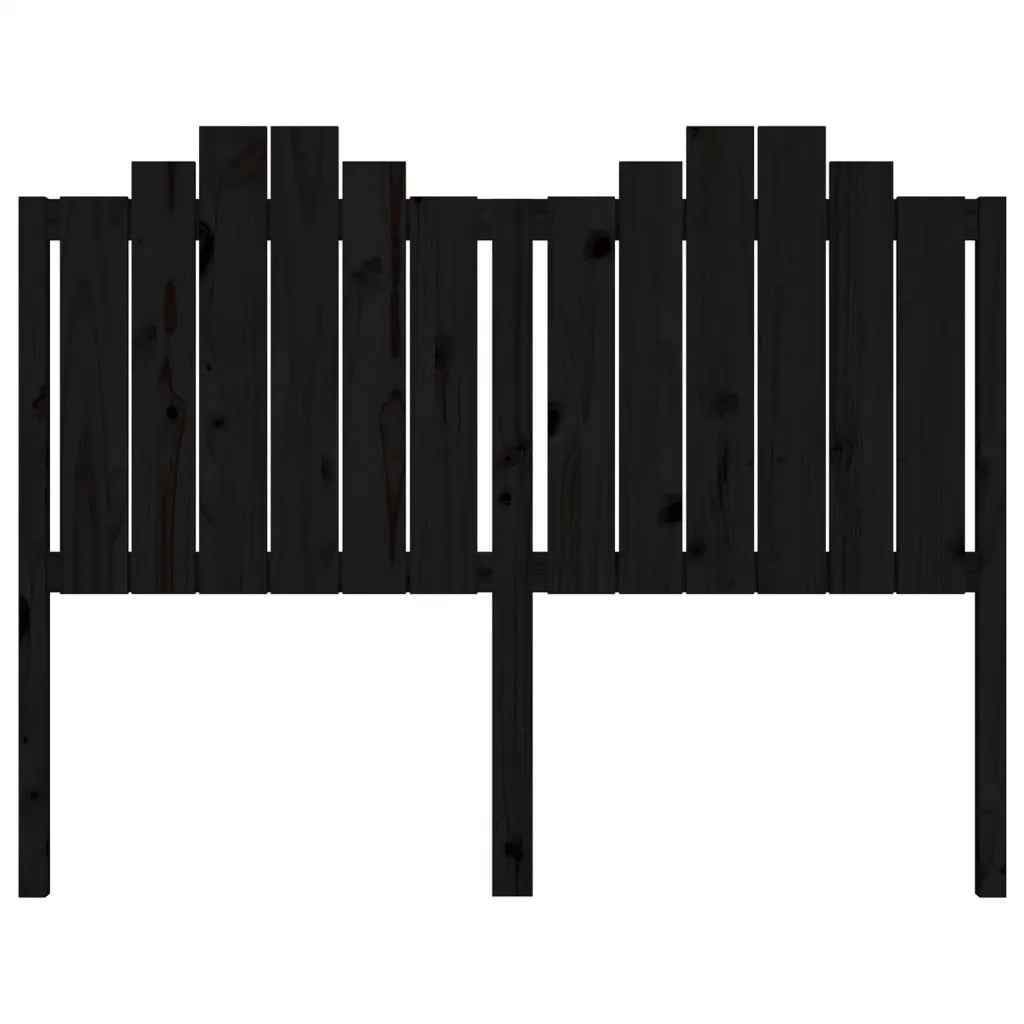 Testiera per Letto Nera 146x4x110 cm Legno Massello di Pino